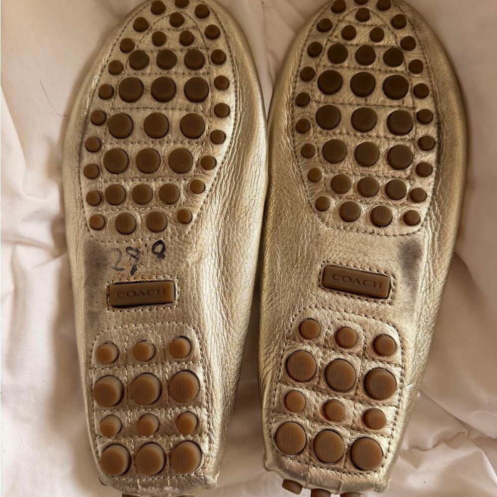 Coach Gold Loafers 🤍 - Picture 2 of 5